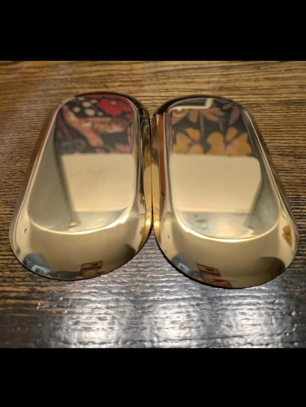 2 Pcs Gold Stainless Steel Oval Trinket Tray Towel Plate Vanity Jewelry Dish Set